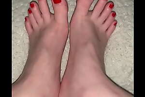 Young long appealing painted toes from little fall short of Laney Lou Marie