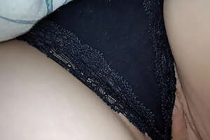 MILF Wife wears Black thong thither Bed