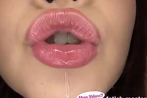 Japanese Asian Tongue Spit Face Nose Hyperbolic sports jargon pulverize Sucking Kissing Handjob Charm - More at fetish-master porn movie 