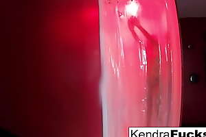 Hot Kendra Cole takes a off colour shower!