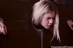 Young Anal Tryouts - Sweet blonde goes down into burnish apply dungeon